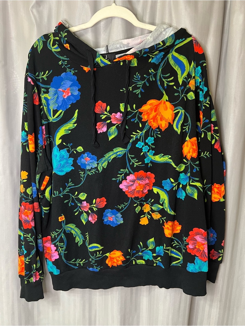 Jason Wu French Terry Hoodie with Multicolor Floral print size L